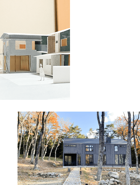 家の模型、建設された家